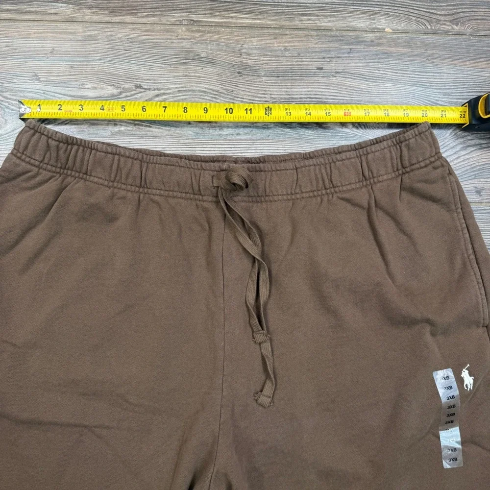 Polo Ralph Lauren Mens Size 3XB Fleece Shorts Brown Drawstring Big & Tall Pony